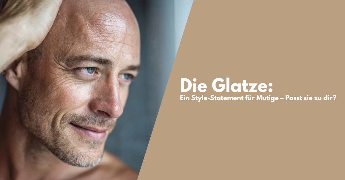 Man mit Glatze im Badezimmer