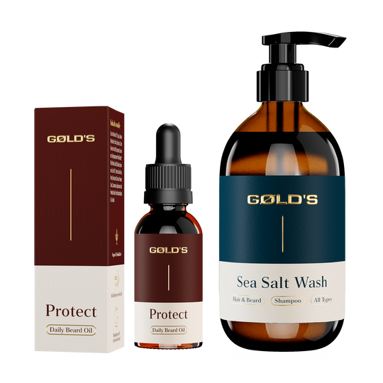 Bart Essentials Set mit Sea Salt Wash und Bartöl Protect von GØLD'S / Goelds #reinige-mit_shampoo